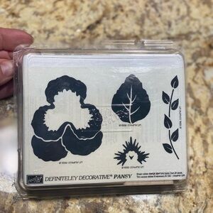 rubber stamp set Stampin' Up Definitely Decorative Pansies - large PANSY, 1996